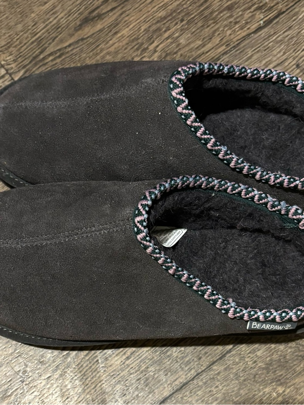 BearPaw gray Slip-On Slippers with Pink Accent without SHOE BOX